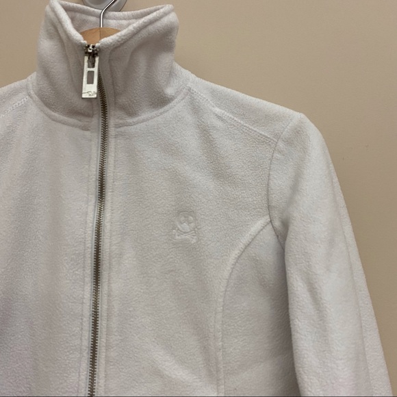 POLAR FLEECE COLLECTION White Longsleeve Fleece Zip Up Sweater Women’s Medium - Picture 3 of 6